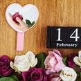 thumbnail image 3 of Heart-Shaped Travel Handheld Mirror, Cosmetic Hand Mirror with Handle, 3 of 5