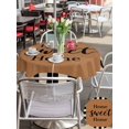 thumbnail image 6 of Outdoor Tablecloth with Umbrella Hole Zipper Brown Sweet Home Round Tablecloth 60" Waterproof Outside Table Cloth Modern Art Black Beige Checkered Patio Table Cover Tablecloths for Picnic Party, 6 of 8