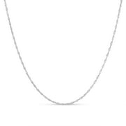 Solid Sterling Silver 2mm Singapore Twisted Curb Link 24" inch Necklace Chain