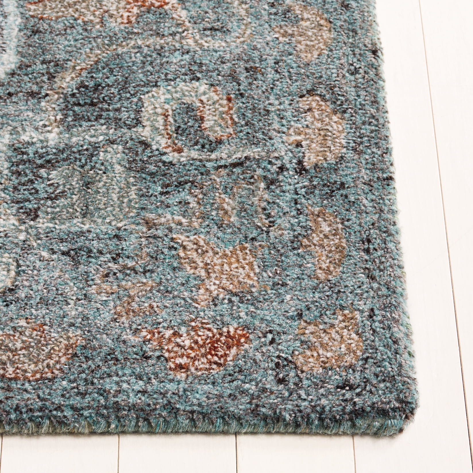 SAFAVIEH Anatolia Kimberly Distressed Area Rug, Teal/Brown, 8' x 10'