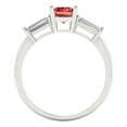 thumbnail image 4 of Clara Pucci 14K White Gold Solid Gold Garnet Three-Stone Anniversary Ring for Women - 1.5 cttw Emerald Cut, 4 of 8
