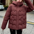 thumbnail image 3 of Pounoo Women's Puffer Hooded Jackets Lightweight Quilted Jacket Casual Trendy Warm Down Long Sleeve Coats with Pockets Gift, 3 of 9