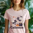 thumbnail image 5 of Catloween Black Cat T-Shirt | Cute Halloween Kittens and Pumpkin Graphic Tee, Ash, Size L, 5 of 6