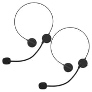 GJX 2 Pack Fake Headphones Microphone Prop, Rock Star Headset Costume Accessory for Kids Adults, Adjustable Faux Earphones for School Play, Party, Photo Booth, Classroom Performance, Black