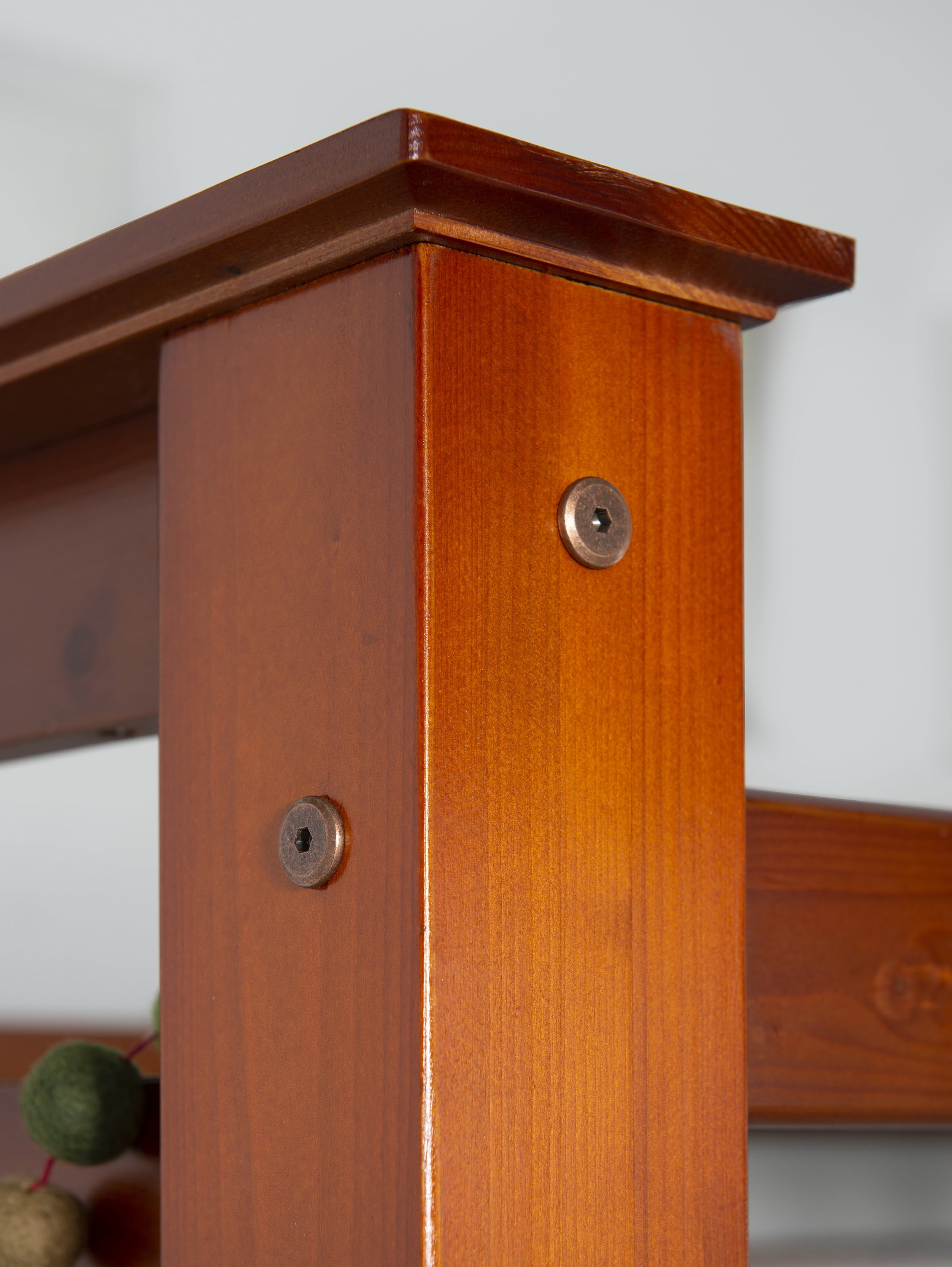 Linon Lemley Pine Bunk Bed Storage, Twin-Over-Twin, Walnut