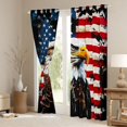 thumbnail image 3 of Manfei Wild Bald Eagle Blackout Curtains,Vintage American Flag Curtains Pack of 2 (42x84 Each),Brown Red, 3 of 7