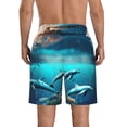 thumbnail image 3 of KLL Hawaiian Ship Dolphin Men's Casual Summer Beach Shorts Hawaiian Shorts with Pockets-Medium, 3 of 5