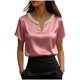 thumbnail image 1 of Eres Más Que Una Camisa de Puntuación de Prueba Moda de Verano de Mujer Color Sólido Casual Cuello en V Top de Manga Corta Mujeres Tops de Verano Casual, 1 of 5
