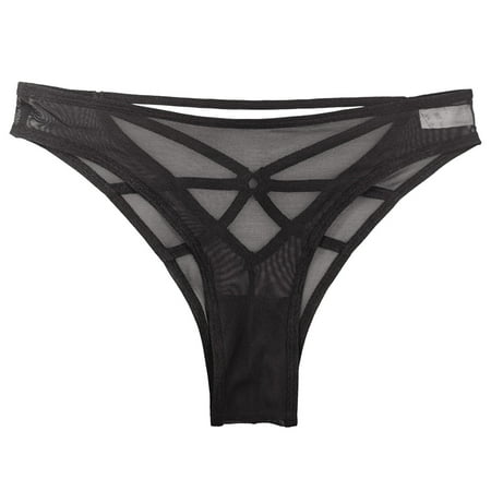 

ZHUASHUM Panties For Womens Pink Mesh Transparent Hollow Comt Seamless Low Waist Lenceria Thong Women Underwear Briefs