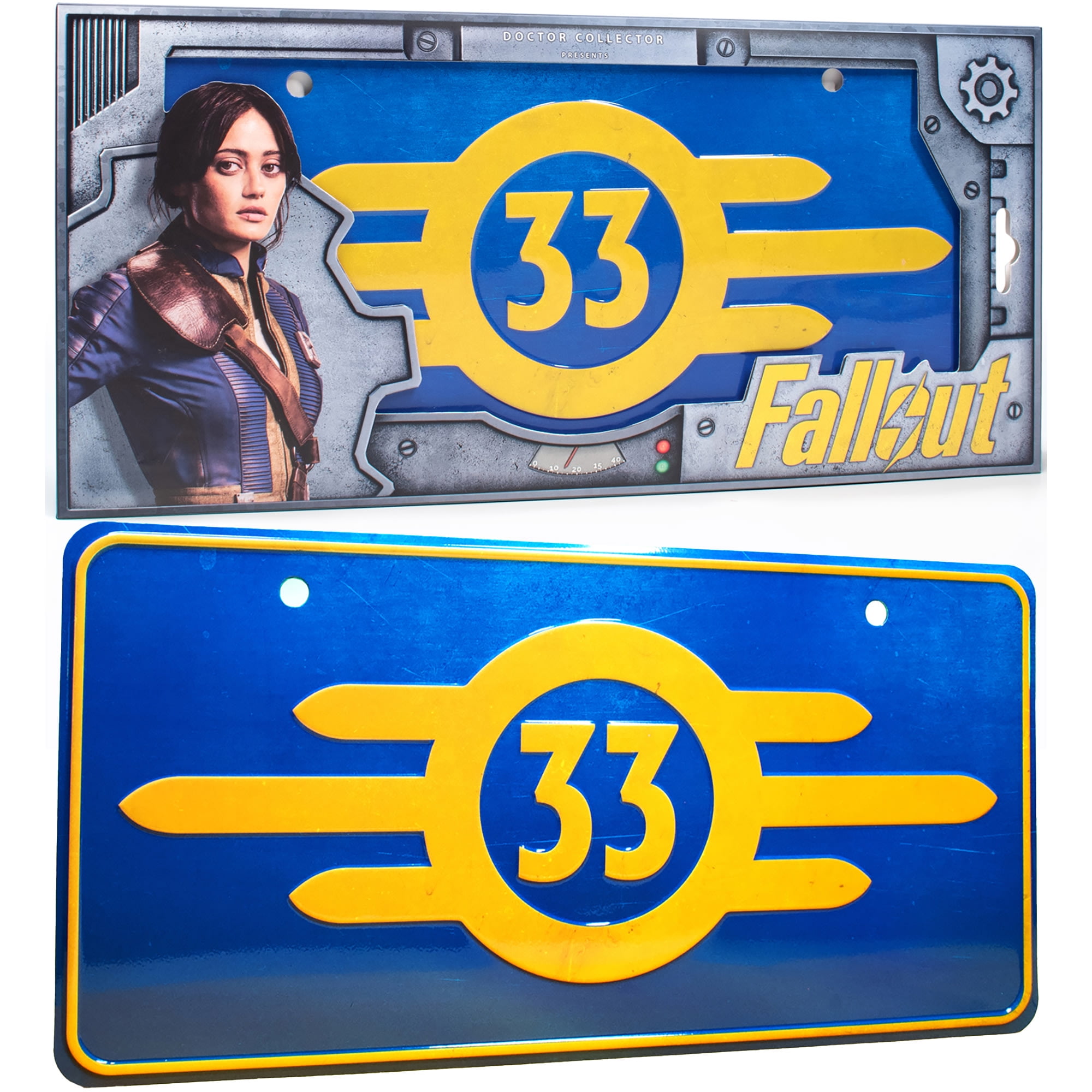 Doctor Collector: Fallout: License Plate - Vault 33 - Officially Licensed Based On The Hit Series, Collectible Memorabilia Decor, 13.19 x 6.3"