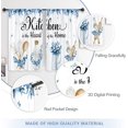 thumbnail image 6 of Navy Blue Teal Eucalyptus Leaves Kitchen Curtains Small Short Leaf Plants Country Botanical Country Rod Pocket Natural Spring Bedroom Living Room Treatment Fabric 2 Panels 27.5Wx39H Inch, 6 of 6