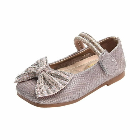 

AnuirheiH Toddler Girl Children s Soft-soled Leather Shoes Princess Shoes Thick Bottom Casual Shoes Clearance Under $10