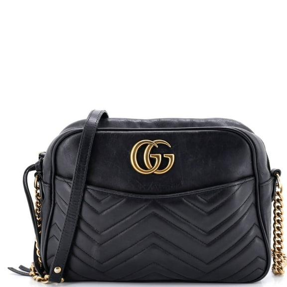 Pre-Owned GG Marmont Shoulder Bag Matelasse Leather Medium By Rebag