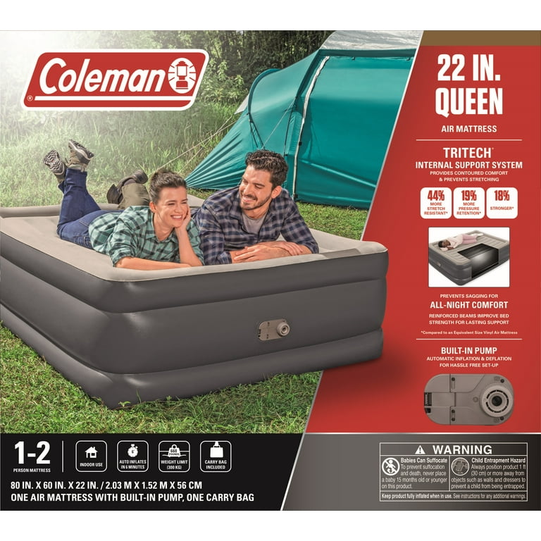 Coleman Tritech Air Mattress Queen 22 with Built in AC Pump