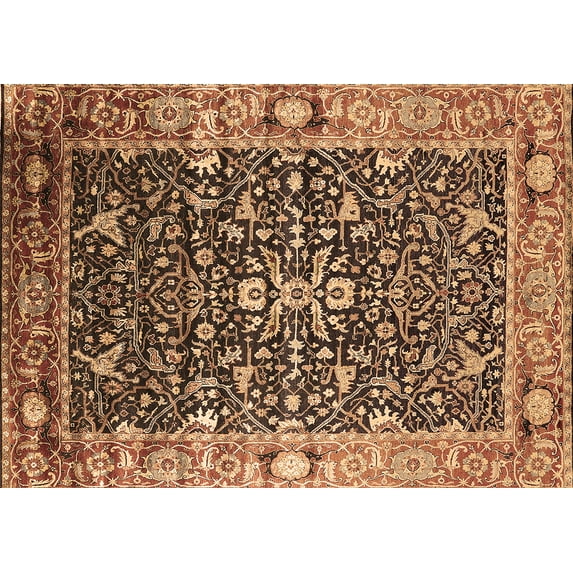 Ahgly Company Indoor Rectangle Oriental Brown Industrial Area Rugs, 5' x 8'