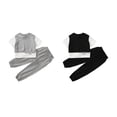 thumbnail image 2 of Minnieouse Conjunto de ropa de verano para niñas, camiseta de manga corta de estilo informal para niños, pantalones de moda, ropa, chándal, conjuntos de ropa Negro 170cm, 2 of 6