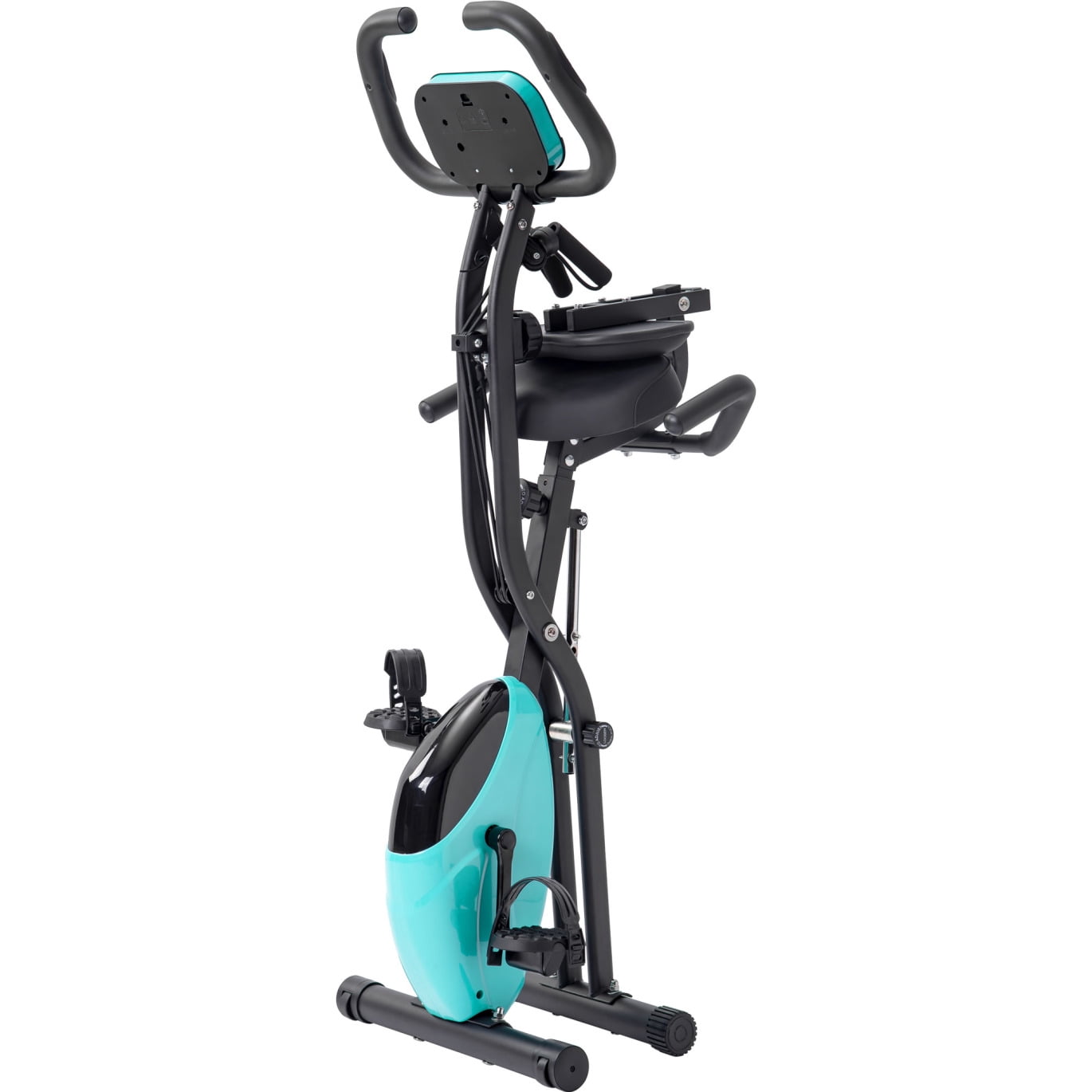 Foldable Exercise Bike Stationary Bikes for Home, Indoor Workout Bike Cycling Bike with 10-Level Adjustable Resistance, LCD Display and 350LBS Capacity, for Home Gym Workout, Green