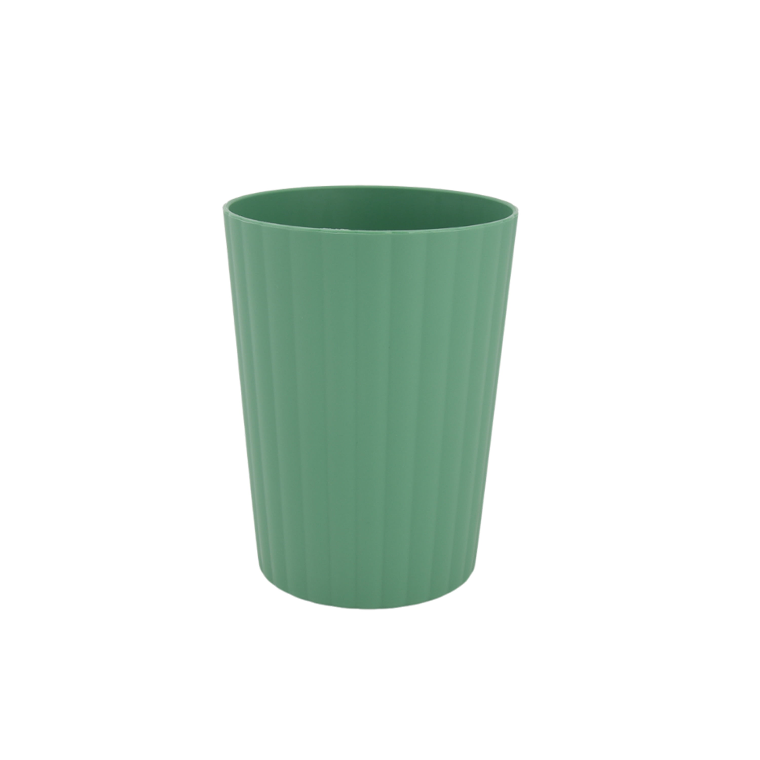 (1 pack) Mainstays - Green Round Plastic Tumbler, Ribbed, 18-Ounce