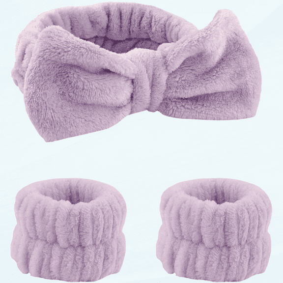 Face Wash Wristbands Set Elastic Wrist Wash Band Absorbent SweatbandsTowel for Spa Washing Makeup (Color : Purple)