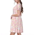 thumbnail image 2 of Lsque Rabbit Sunflower Print Women's Casual Dress T-Shirt Summer Short Sleeve Scoop Neck Swing Dresses, 2 of 6