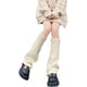 thumbnail image 2 of Sunloudy Calentadores de piernas de punto para mujer, calentadores de piernas acanalados estilo preppy hasta la rodilla para niñas adolescentes Sunloudy moda, 2 of 6