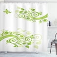 thumbnail image 1 of Ambesonne Green Shower Curtain, Floral Curly Branches Design, 69"Wx84"L, Apple Green Pale Green, 1 of 3