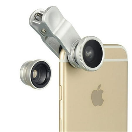 DreamWireless LENS3IN1-SL Universal Clip On 3 In 1 Fisheye Wide Angle Macro Camera Lenssmart Phones - Silver