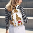 thumbnail image 5 of Vsdgher Christmas Gnomes In Leopard Print Canvas Backpack Travel Rucksack Unisex Knapsack 15.7/17.7Inch Laptop Backpack for Work,College-Small, 5 of 5