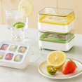 thumbnail image 4 of Ice Cube Tray with Lid 6 Cubes Silicone Mini Ice Tray for Freezer Cocktails Whiskey Beverages Easy Release Stackable Green, 4 of 5