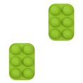 thumbnail image 2 of Toystoory 6 celdas media bola esfera 3D molde de pastel de silicona Muffin molde para hornear Chocolate Verde 2piezas Toystoory CBP155426, 2 of 6