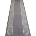 thumbnail image 1 of Custom Size Runner Rug Berber Chain Border Grey Design Rug Runner 26 Inch Wide and Your Choice of Your Length By Feet Proudly Customize In USA Facility (Grey With White Border, 36 ft x 26 in), 1 of 6