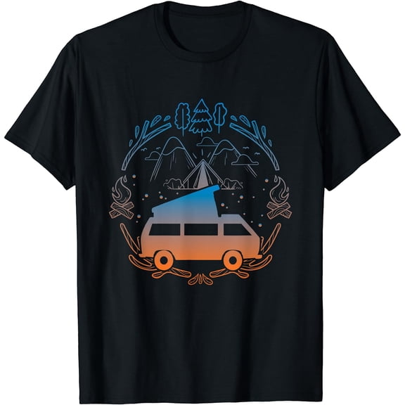 Van Life Design - Vanagon Van Bus Dipper Campfire Camping T-Shirt