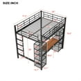 thumbnail image 2 of Full Size Metal Loft Bed, Heavy Duty Loft Bed with Built in Desk and 2 4-Tier Shelves, Full Size Bed Frame with Side Ladder for Boys, Girls, 2 of 7