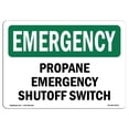 thumbnail image 1 of SignMission OS-EM-A-1824-L-10411 18 x 24 in. OSHA Emergency Sign - Propane Shutoff Switch, 1 of 1