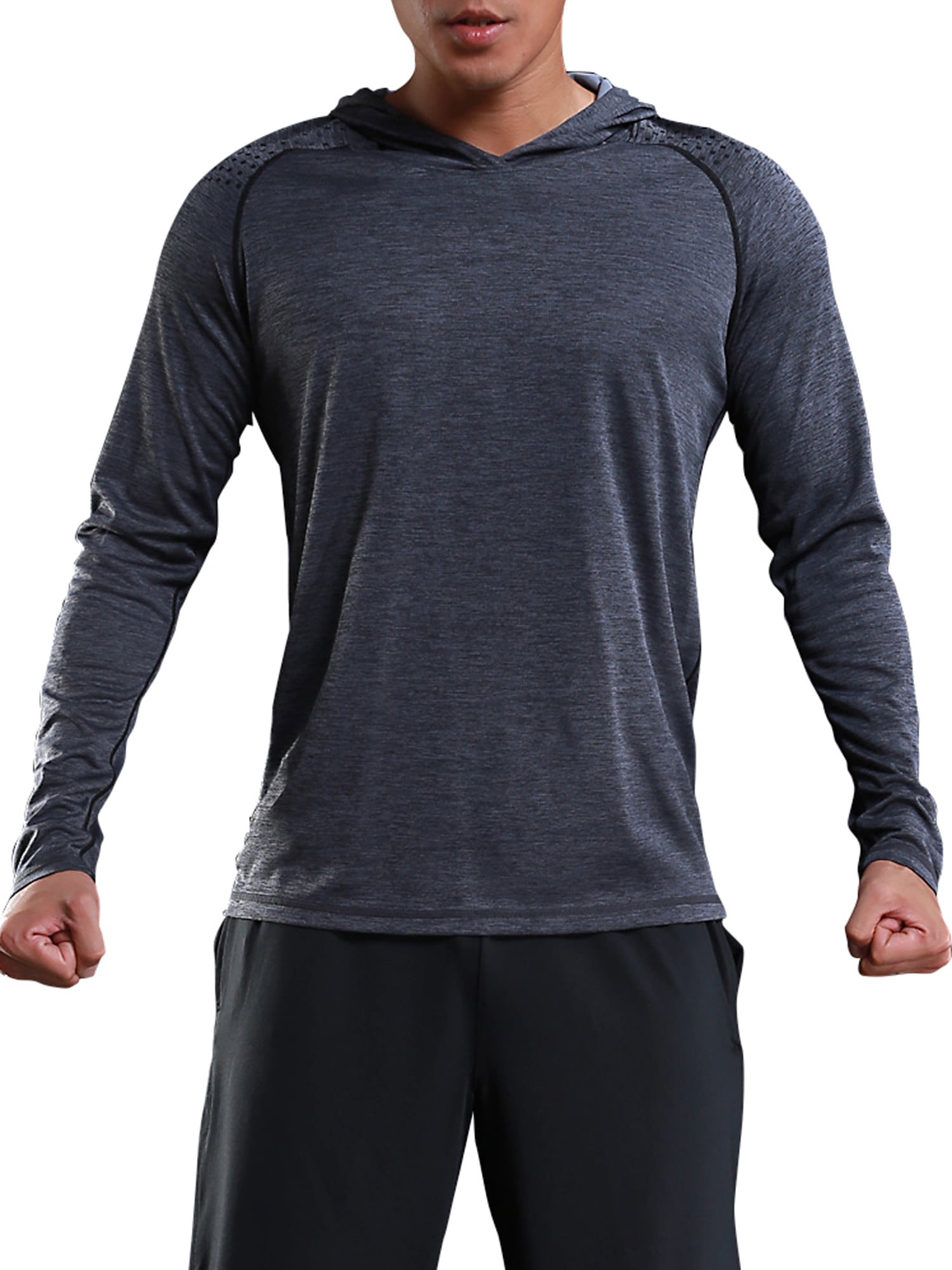 Mens Long Sleeve Active Sports Shirts With Hooded Performance ...