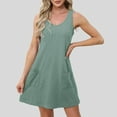 thumbnail image 2 of Women's Summer Casual Dress Loose Fit Sleeveless V Neck Tie Detail Pocket Flowy Comfortable Stylish Versatile Everyday Wear, 2 of 2