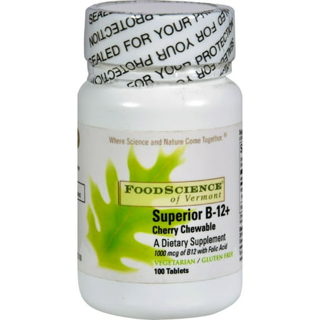 FoodScience of Vermont Sublingual B12 Cherry - 100 Tablets