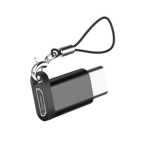 Charging Cable Converter Micro Usb Female To Usb-C Male For Tech Users Black 1Pcs