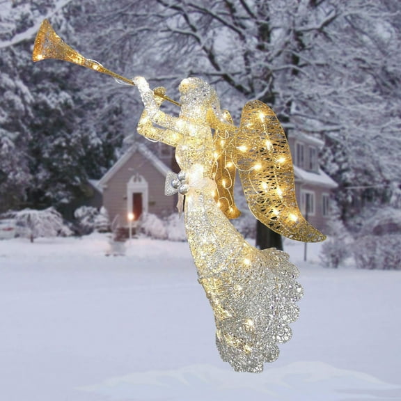 Christmas Luminous Angel Ornament, Garden Villa Decoration With Led Lighting, Festive Accent For Holiday Displays In Gardens Villas Or Homes, Unique Christmas Gift For Outdoor