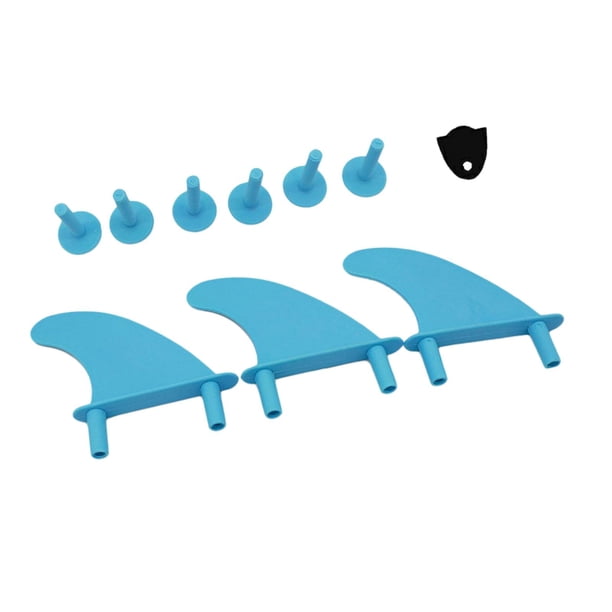 3 piezas de aletas de tabla de surf de parte superior , tornillos de aletas de surf, reemplazo de repuesto de liberación rápida con llave, surf Azul claro shamjiam cola de tabla de surf