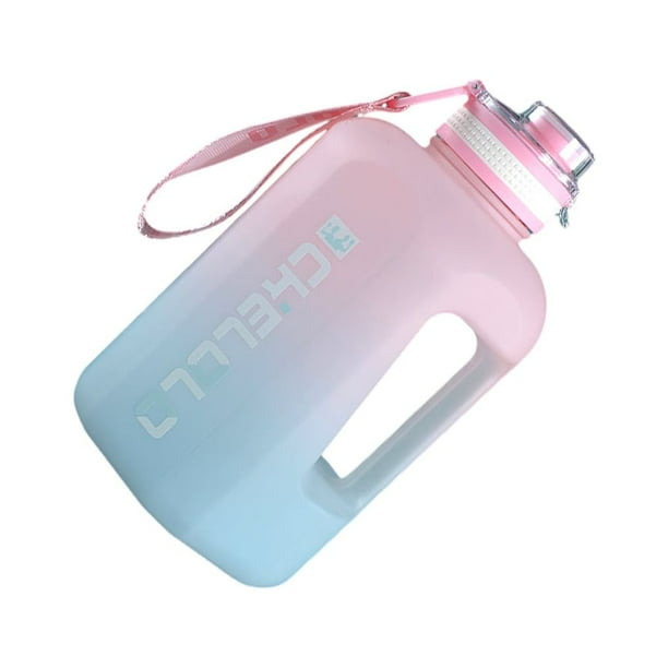 Greeniant Botella de agua de 2,2 l, tetera a prueba de fugas, jarra de plástico con marcador de tiempo, contenedor de almacenamiento, taza Ropa Deportiva, Zapatos Rosa degradado 1600ML