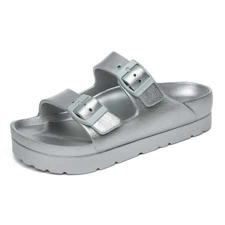 

CHEERMORE Women s Slide Female Platform Sandals Adult US 9 Silver