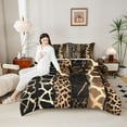 thumbnail image 5 of Homewish Brown Leopard Print 2-Piece Twin Comforter Set, Giraffe Animal Bedding, 5 of 9