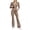 #05 Khaki, variant on KTFgvq Womens Sweatsuits 2 Piece Set, Zip Up Mock Neck Long Sleeve Jacket, High Waisted Bootcut Yoga Pants Athletic Track Suit, Black L