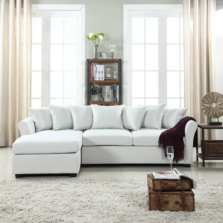 Clic L Shape Couch Large Linen Fabric Sectional Sofa With Chaise Lounge Beige Clic L Shape Couch Large Linen Fabric Sectional Sofa With Chaise Lounge Beige