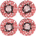 thumbnail image 2 of Shower Caps,Red Christmas Deer and Gift Pattern Waterproof Shower Cap for Women 4 Pieces,Double Reusable Hair Cover for Shower PEVA Elastic Stretch Hem, 2 of 7