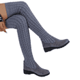 thumbnail image 2 of YOUYEDIAN Knee High Boots for Women Stretch Breathable Sock Booties Comfy Fashion Wedge Heel Shoes, 2 of 5