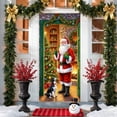 thumbnail image 1 of Housse de Porte de Noël Père Noël Rideau de Porte / Décoration Murale des Fêtes pour Porte d'Entrée / Tissu Polyester Festif Décoration Intérieure Extérieure pour la Maison, 1 of 6