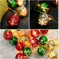thumbnail image 6 of LINLIN Christmas Glitter Ball Decor with Lights, 9.8Ft 20 LED Globe Bell Fairy Lights Battery Operated Garland Christmas Holiday Indoor Outdoor Home Decor Ornaments, 6 of 6
