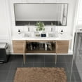 thumbnail image 4 of Eviva Luxy 72 Inch White Oak Double Vessel Sink Vanity with Glass Top, 4 of 5